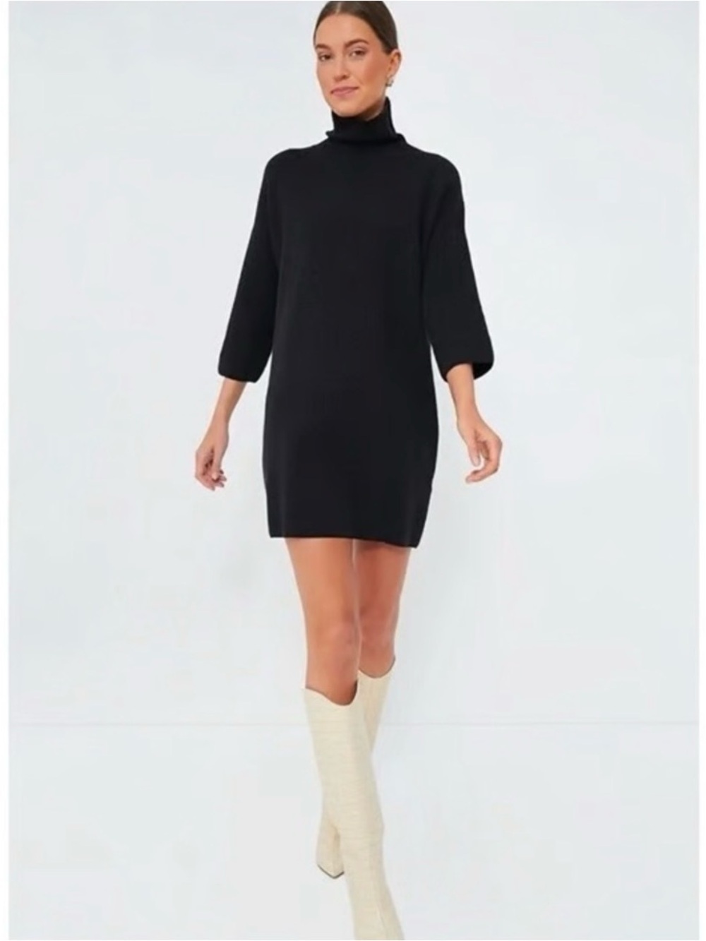 POMANDER PLACE • Vivianne Black Turtleneck Sweater Dress - Medium Tuckernuck